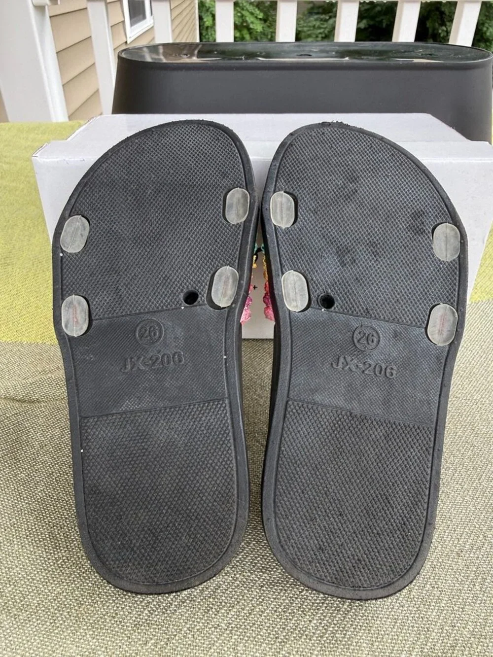 Lola + the Boys Glitter Rainbow Slides Girls Size 9 / EUR 26